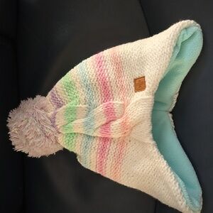 NWOT. Swiss Tech Colorful Striped Kids Beanie